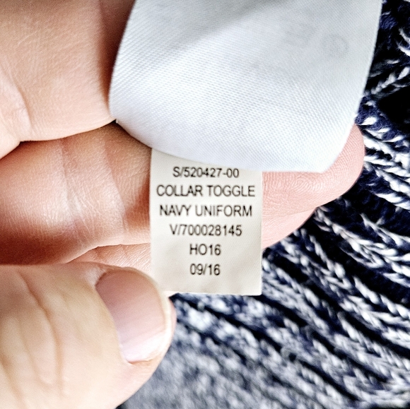 GAP | collar toggle close navy heavy knit long cardigan - Picture 10 of 11